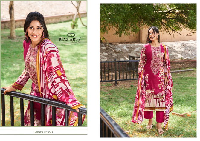 Musafir Vol 8 By Riaz Arts Digital Printed Karachi Cotton Dress Material Wholesale Online
